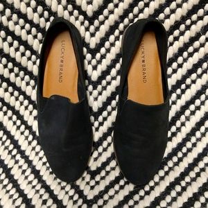 Lucky Brand Faux leather flats dark gray